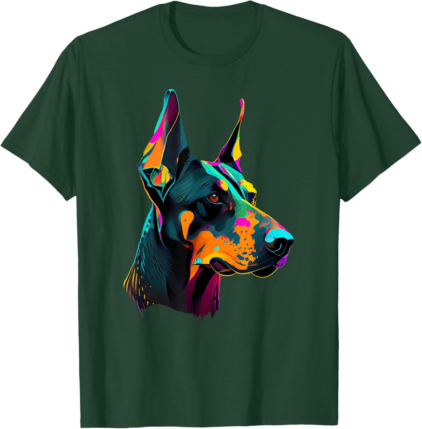 Doberman Lovers Pop Art Dobie Design Cute Doberman T-Shirt - T-Shirt | Forest