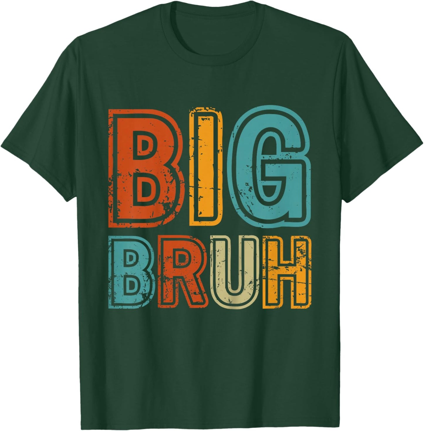 Big Bruh Little Bruh Matching Older Brother Little Bro Retro T-Shirt - T-Shirt | Forest