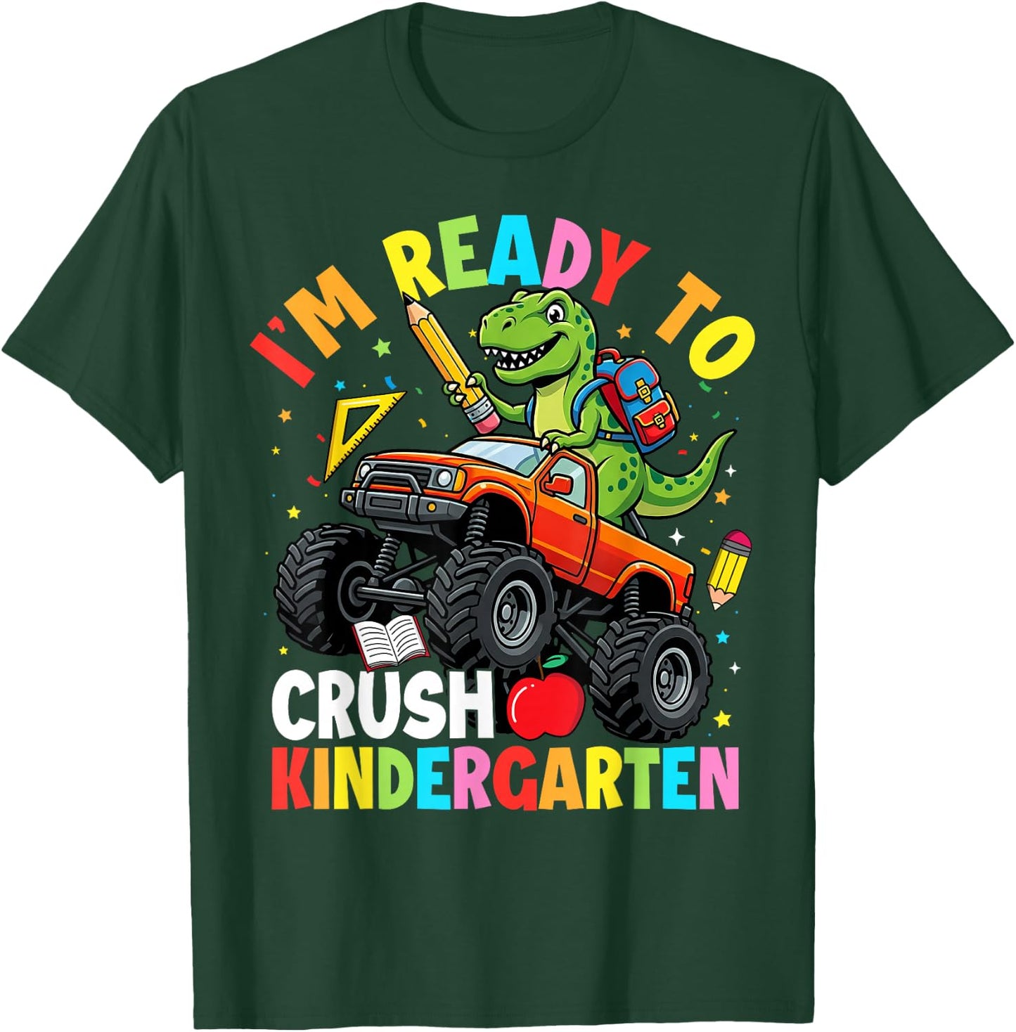 I'm Ready to Crush Kindergarten First Day Dinosaur Boys T-Shirt - T-Shirt | Forest