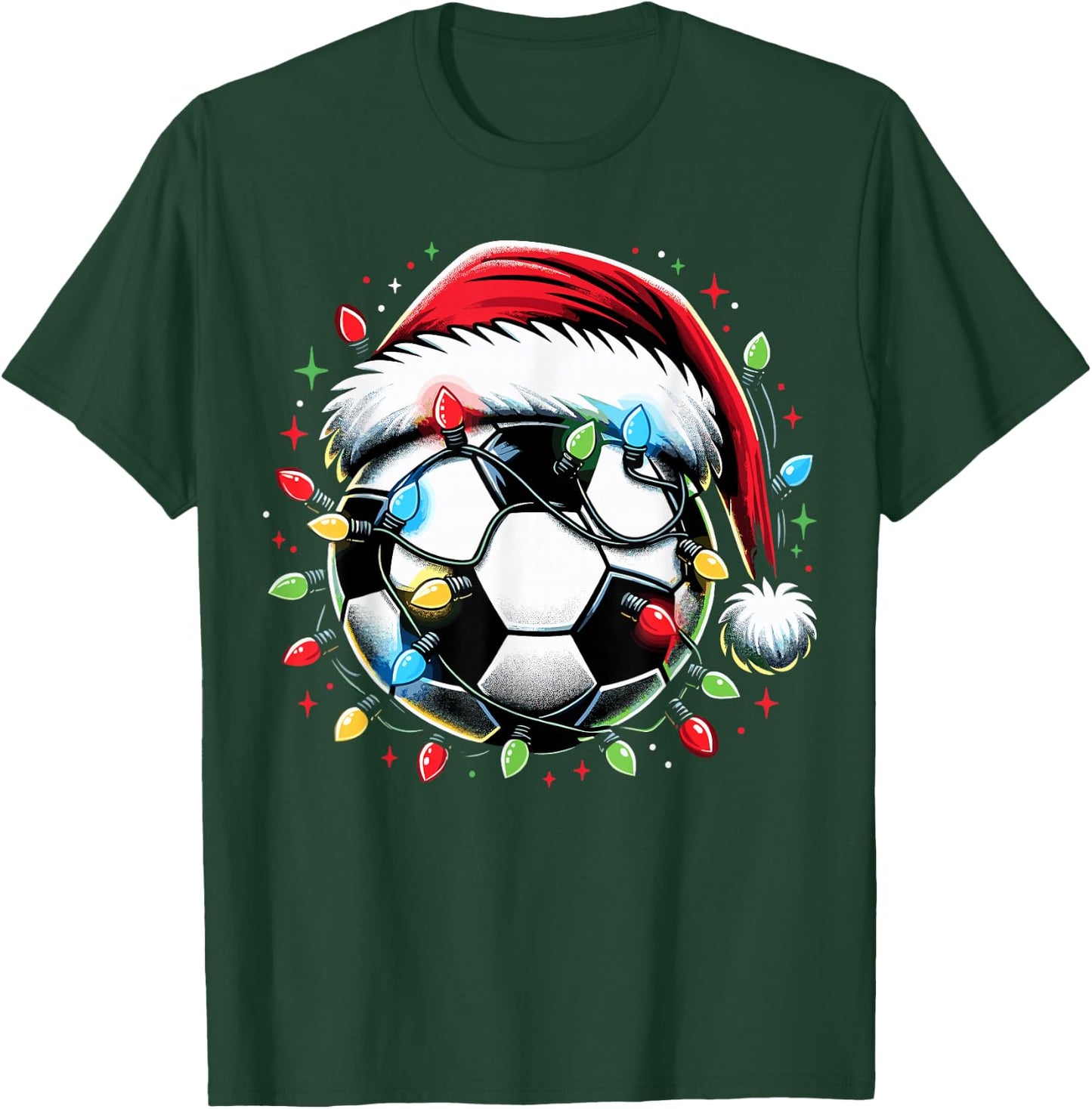 Santa Soccer Ball Lover Christmas T-Shirt - T-Shirt | Forest