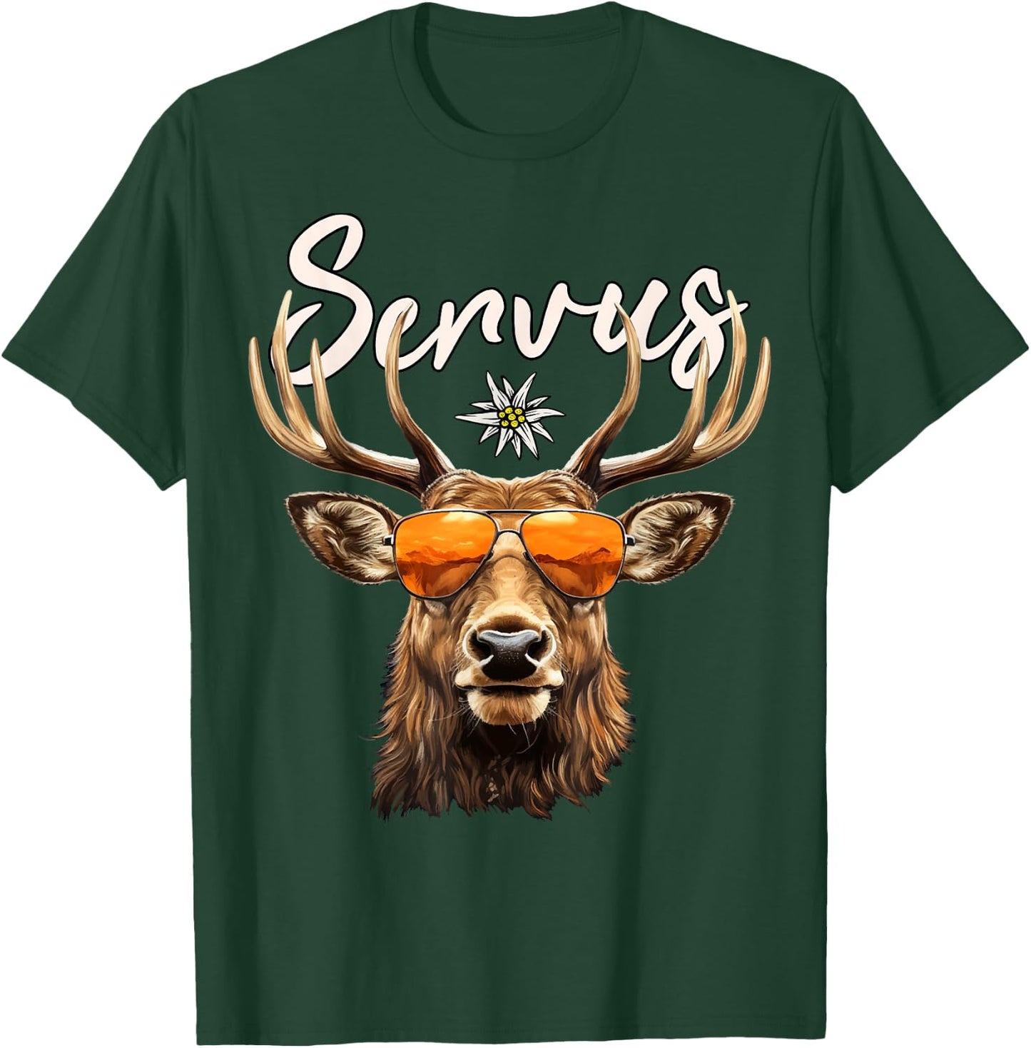 Costume Shirt Men's Deer Lederhosen Costume , black T-Shirt - T-Shirt | Forest