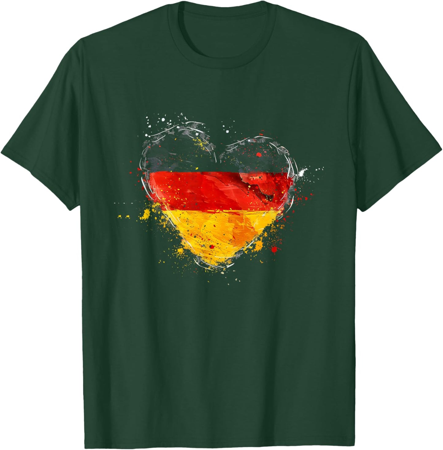 Deutschland Deutsche Flagge Herz T-Shirt - T-Shirt | Forest