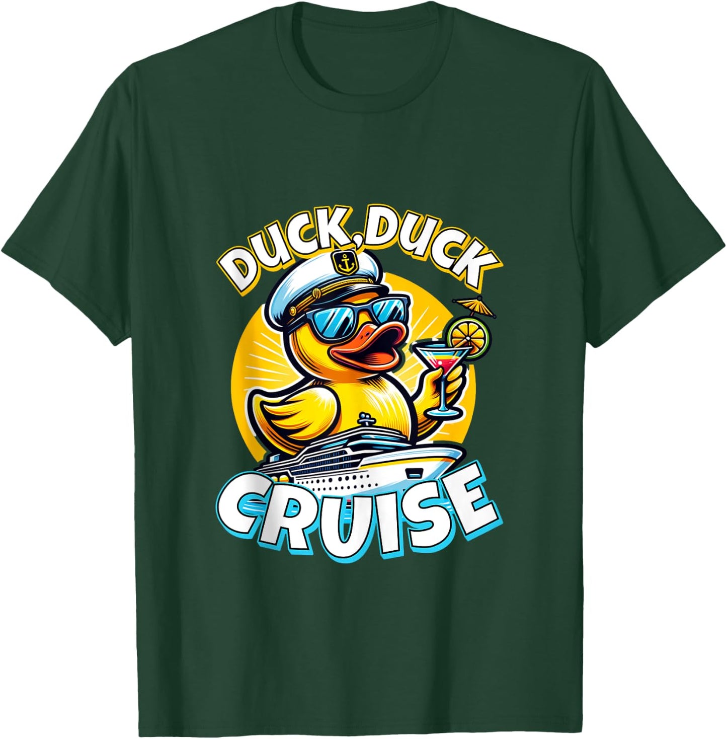Cruising Ducks Duck Duck Cruise Family Vacation Rubber Duck T-Shirt - T-Shirt | Forest