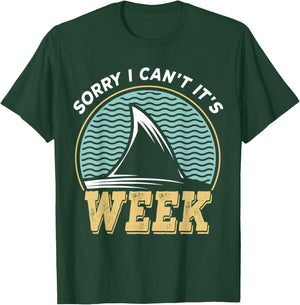 Sorry i can't it's Week, Vintage Shark Lover T-Shirt - T-Shirt | Forest
