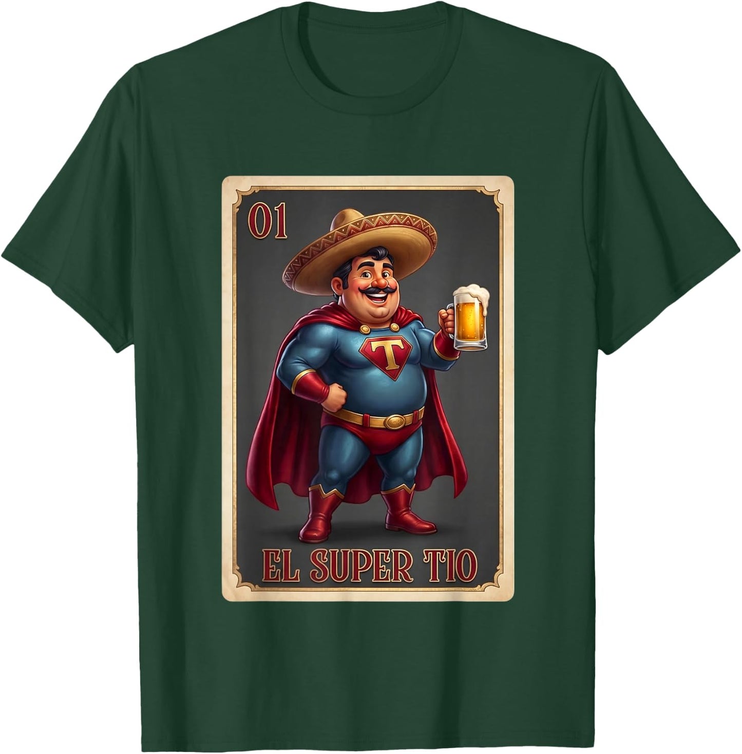 Mexican Uncle Drinking Lover TIO El TIO Mexican Bingo T-Shirt - T-Shirt | Forest
