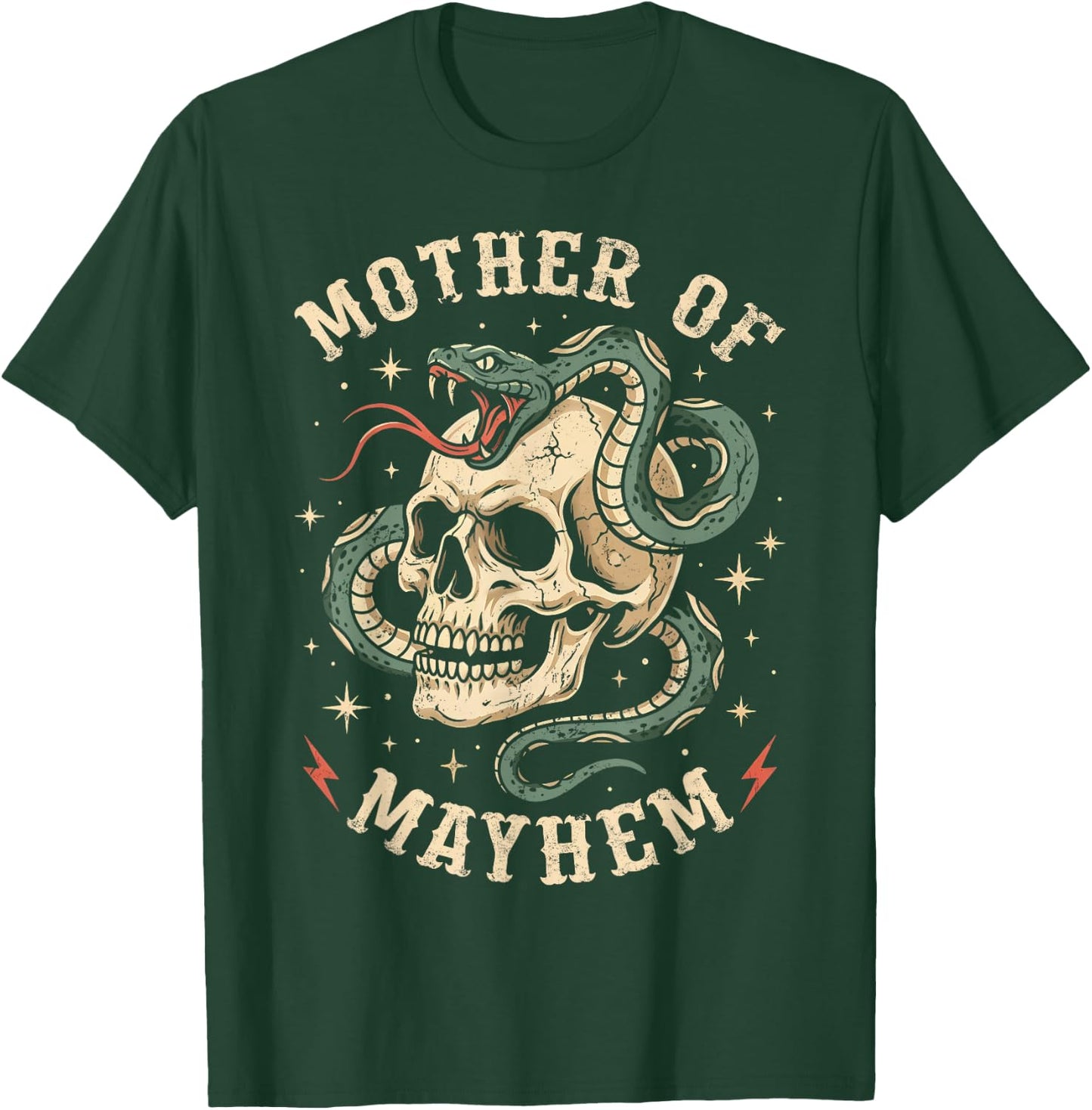 Mother of Mayhem Women Mom Funny Mothers Day Matching Family T-Shirt - T-Shirt | Forest