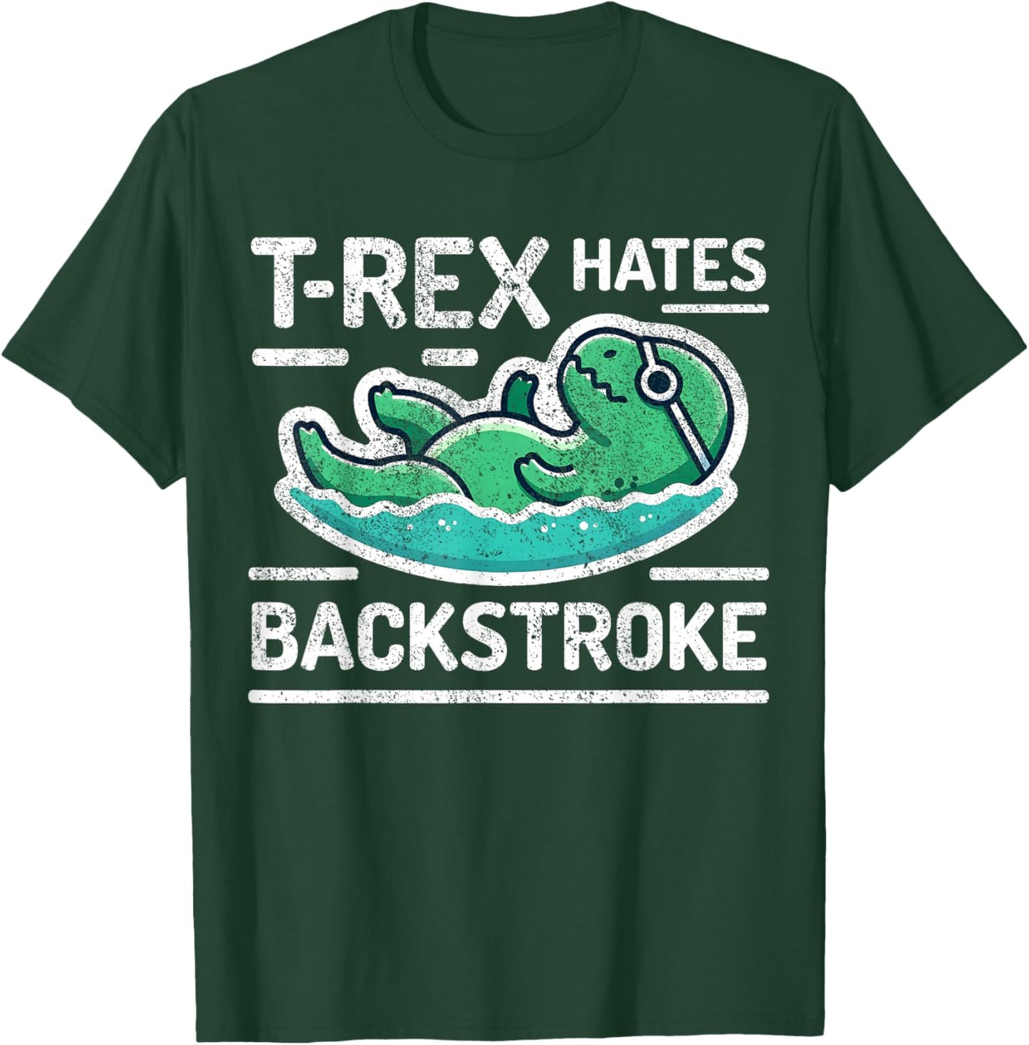 Funny Swimmer T-Rex Swim Dinosaur Swimming T-Shirt - T-Shirt | Forest