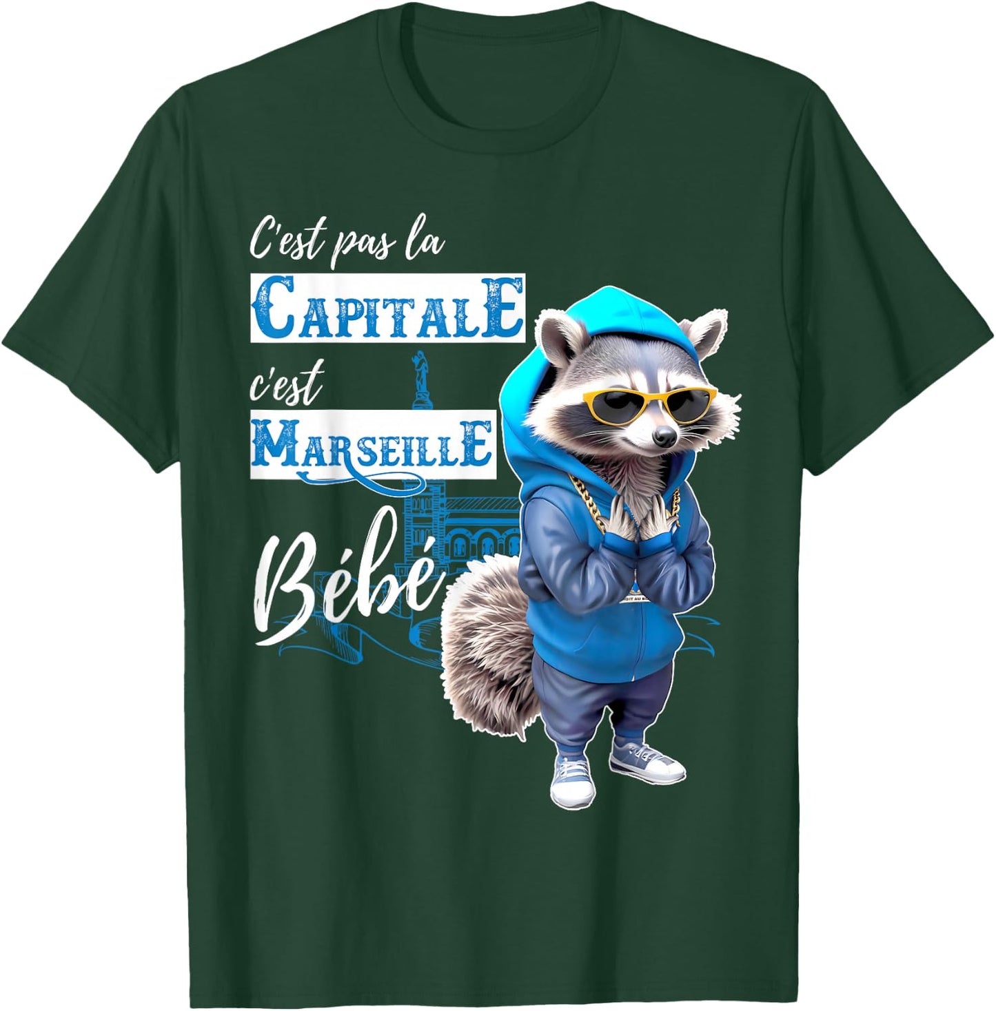 Fan C'est Marseille Baby Funny Raccoon Rap , Black, S T-Shirt - T-Shirt | Forest