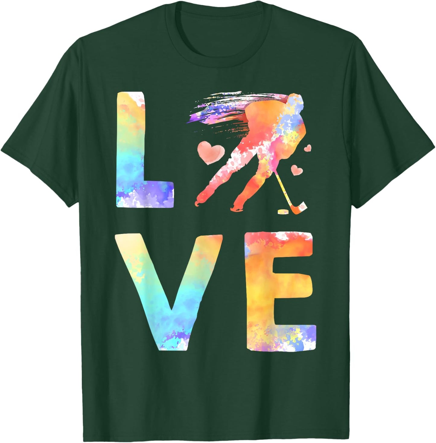 Funny Hockey Design For Kids Men Women Ice Hockey Players T-Shirt - T-Shirt | Forest