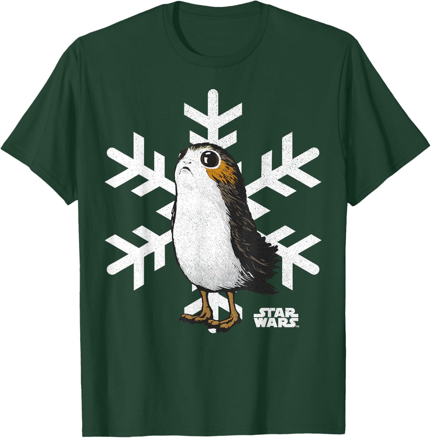 Star Wars Porg Snowflake Christmas Holiday Graphic T-Shirt - T-Shirt | Forest
