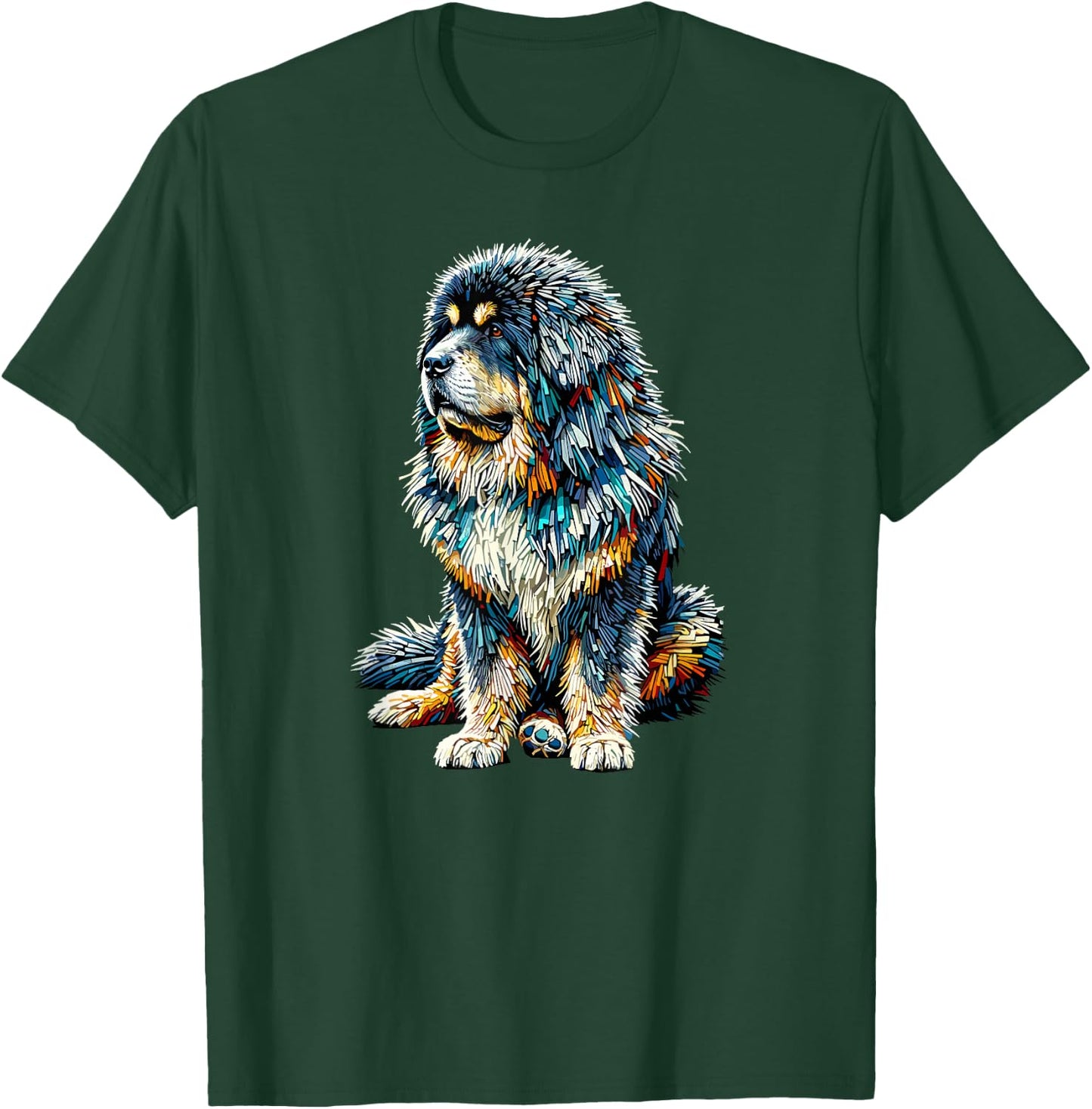 Polygon Art Tibetan Mastiff T-Shirt - T-Shirt | Forest