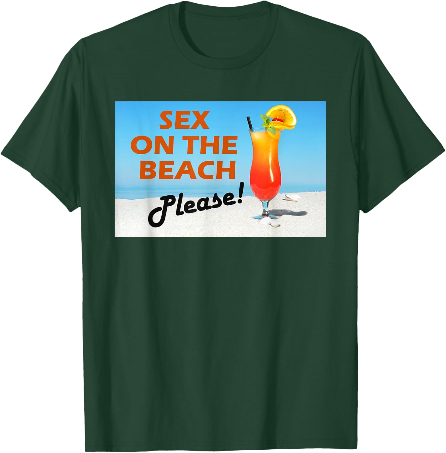 Funny Sex on the Beach Cocktail Drink Novelty T-Shirt - T-Shirt | Forest