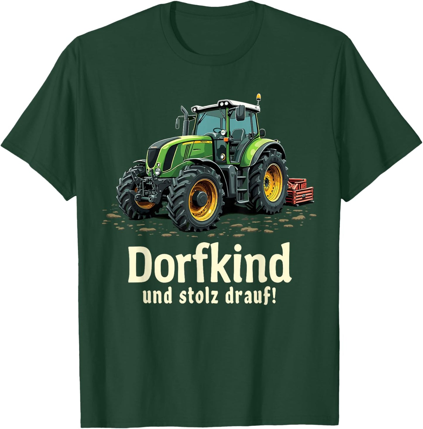 Dorfkind und stolz drauf Farmer Tractor Saying , black T-Shirt - T-Shirt | Forest