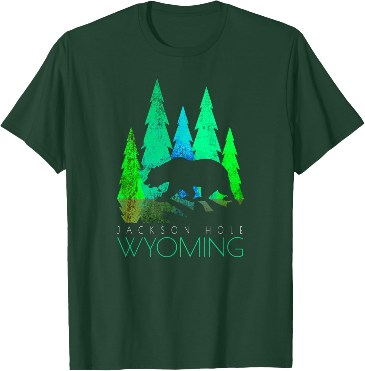 Jackson Hole - Wyoming - Bear and Trees - Jackson Hole T-Shirt - T-Shirt | Forest