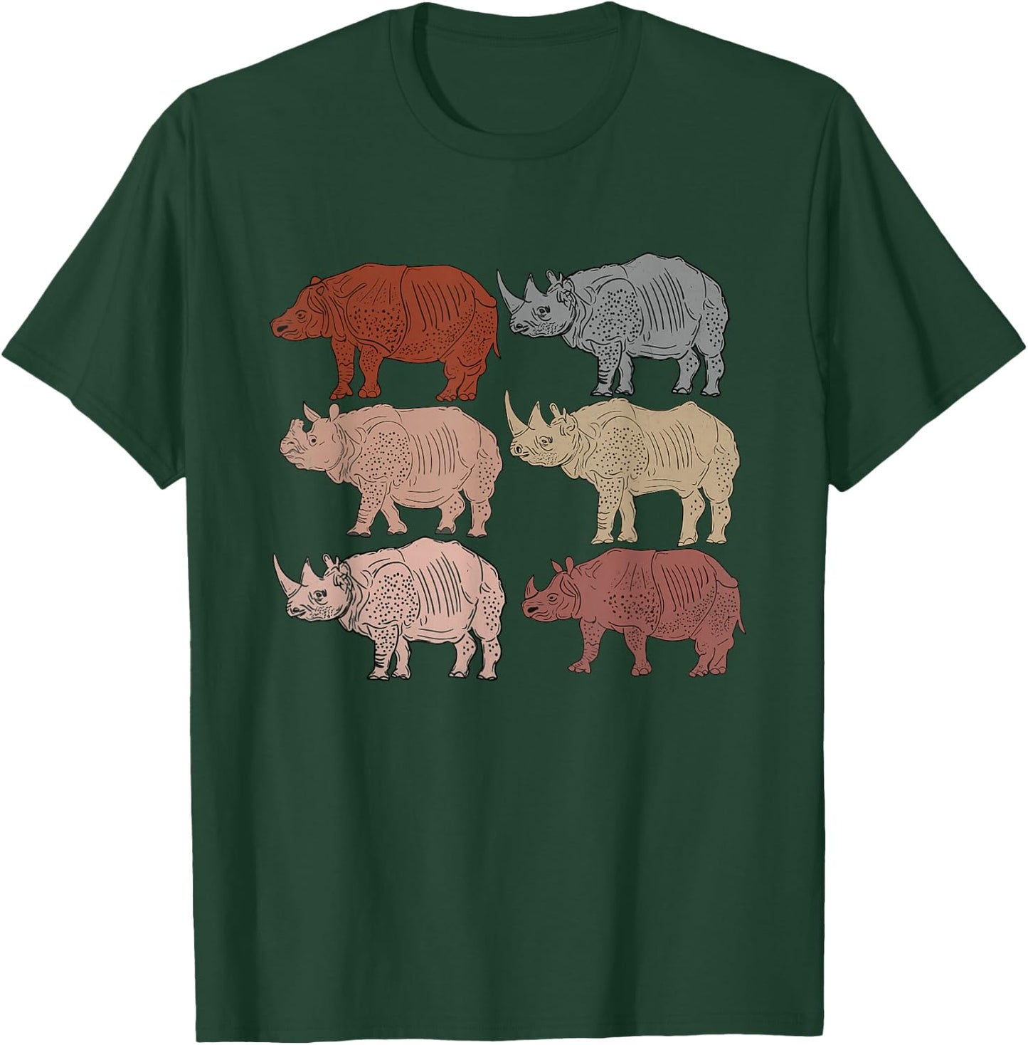 Vintage Rhino Lovers Children Zoology Retro Rhino T-Shirt - T-Shirt | Forest