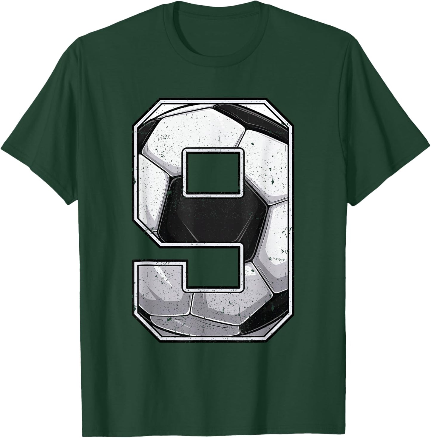 Soccer Ninth 9th Birthday Boy Nine 9 Years Old Bday Party T-Shirt - T-Shirt | Forest