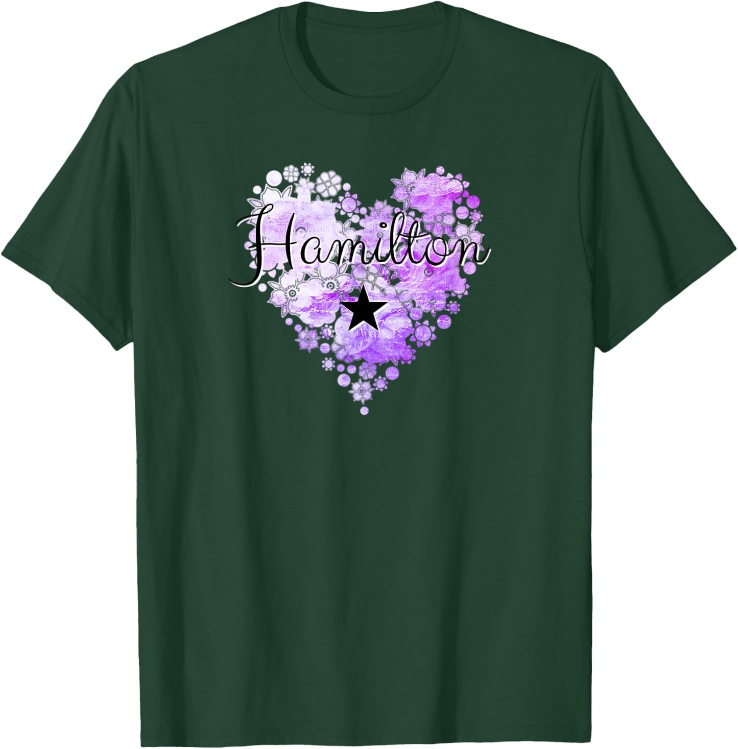 I Love Hamilton Heart Gift Teenage Girl Women T-Shirt - T-Shirt | Forest