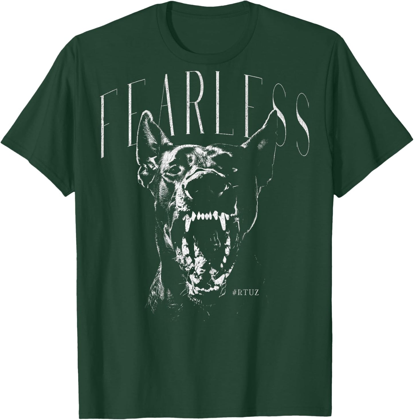 Back Print Streetwear Fashion Vintage Women Men Dog Doberman T-Shirt - T-Shirt | Forest