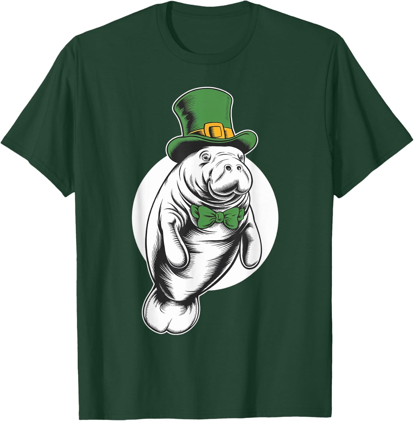 Green Manatee shamrock on St Patricks Day Manatee T-Shirt - T-Shirt | Forest