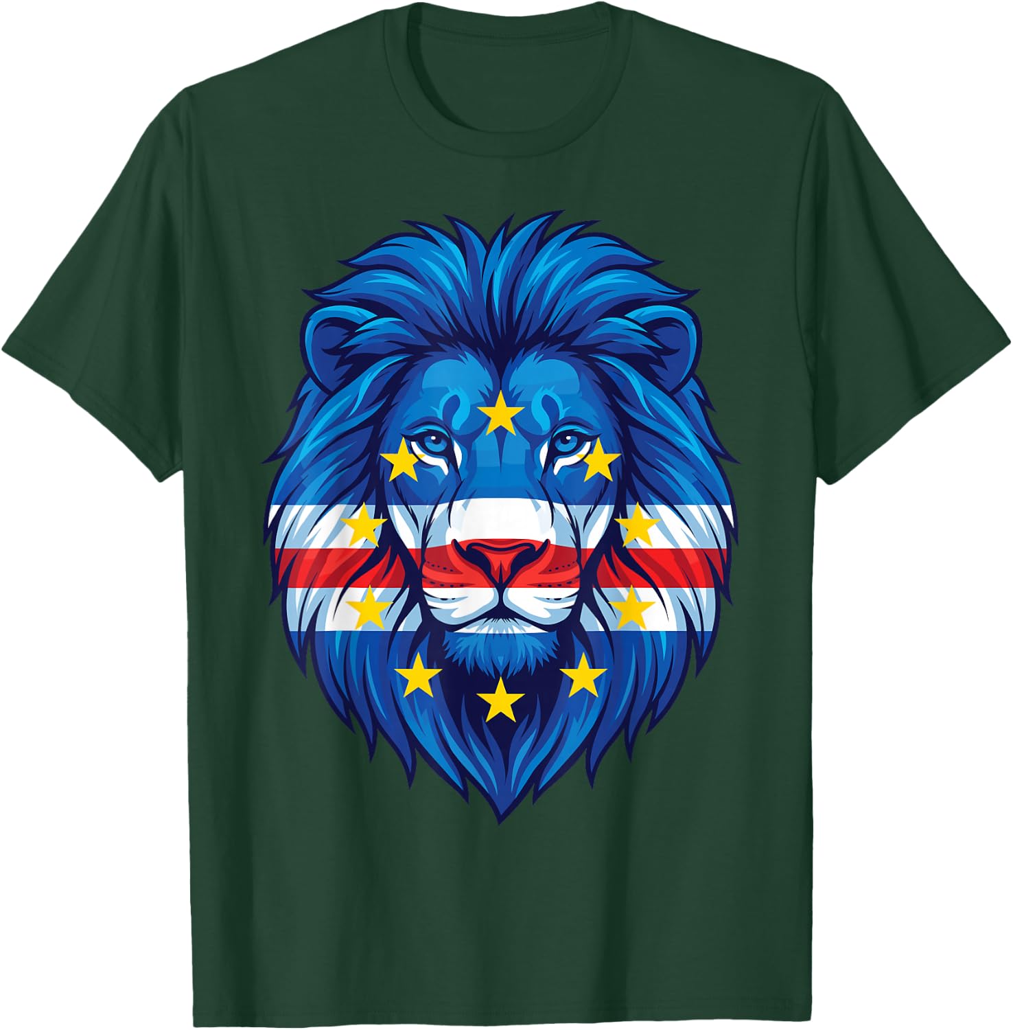 Cape Verde Flag Lion, Cape Verdean Flag, Cabo Verde T-Shirt - T-Shirt | Forest