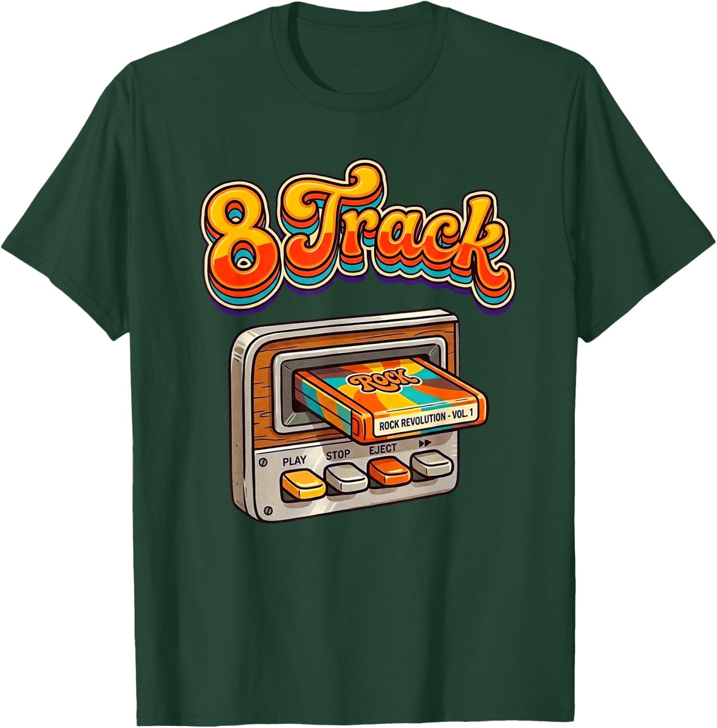 70s 8-Track Retro Vintage T-Shirt - T-Shirt | Forest