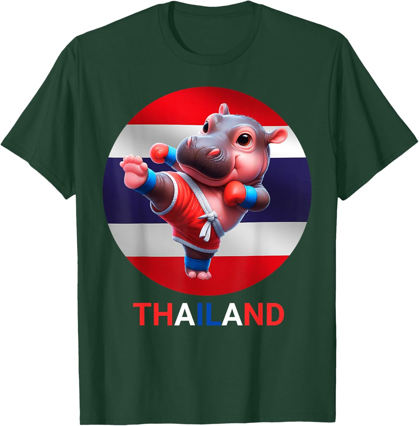 Moodeng: Muay Thai Hippo, Hippo Lover, Funny Moodeng T-Shirt - T-Shirt | Forest