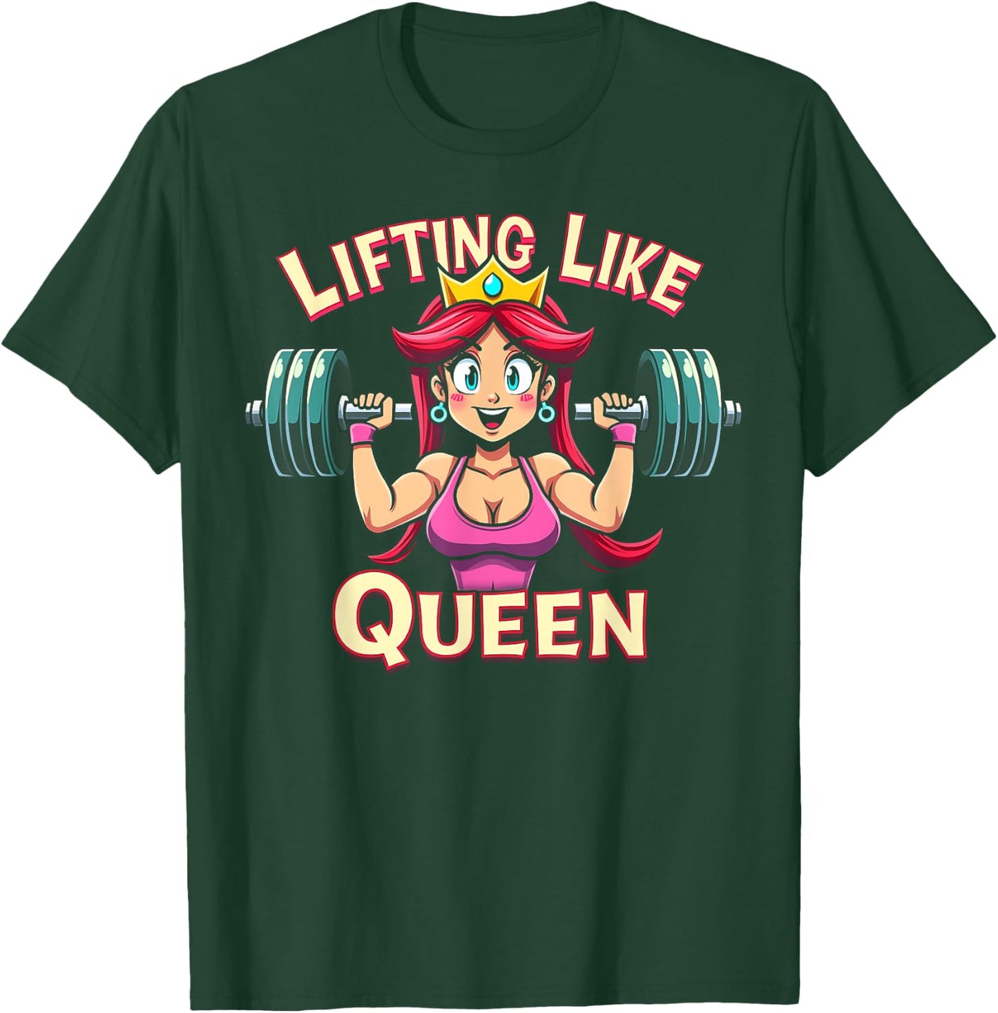 Lifting Queen Gym Apparel Cute Anime Weightlifting Girl T-Shirt - T-Shirt | Forest