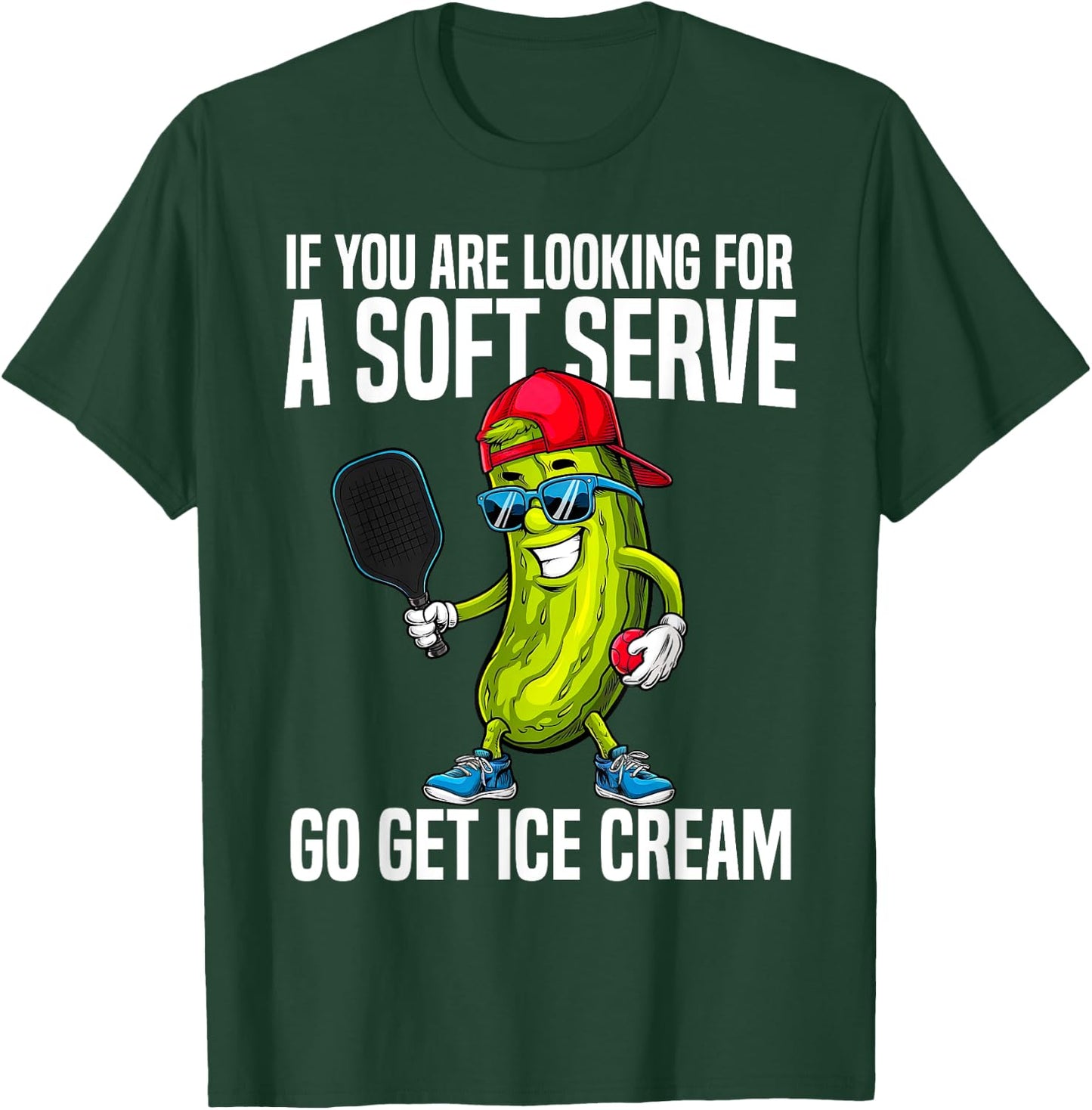 Funny Pickleball Design Funny Pickle Pickleball Graphic T-Shirt - T-Shirt | Forest