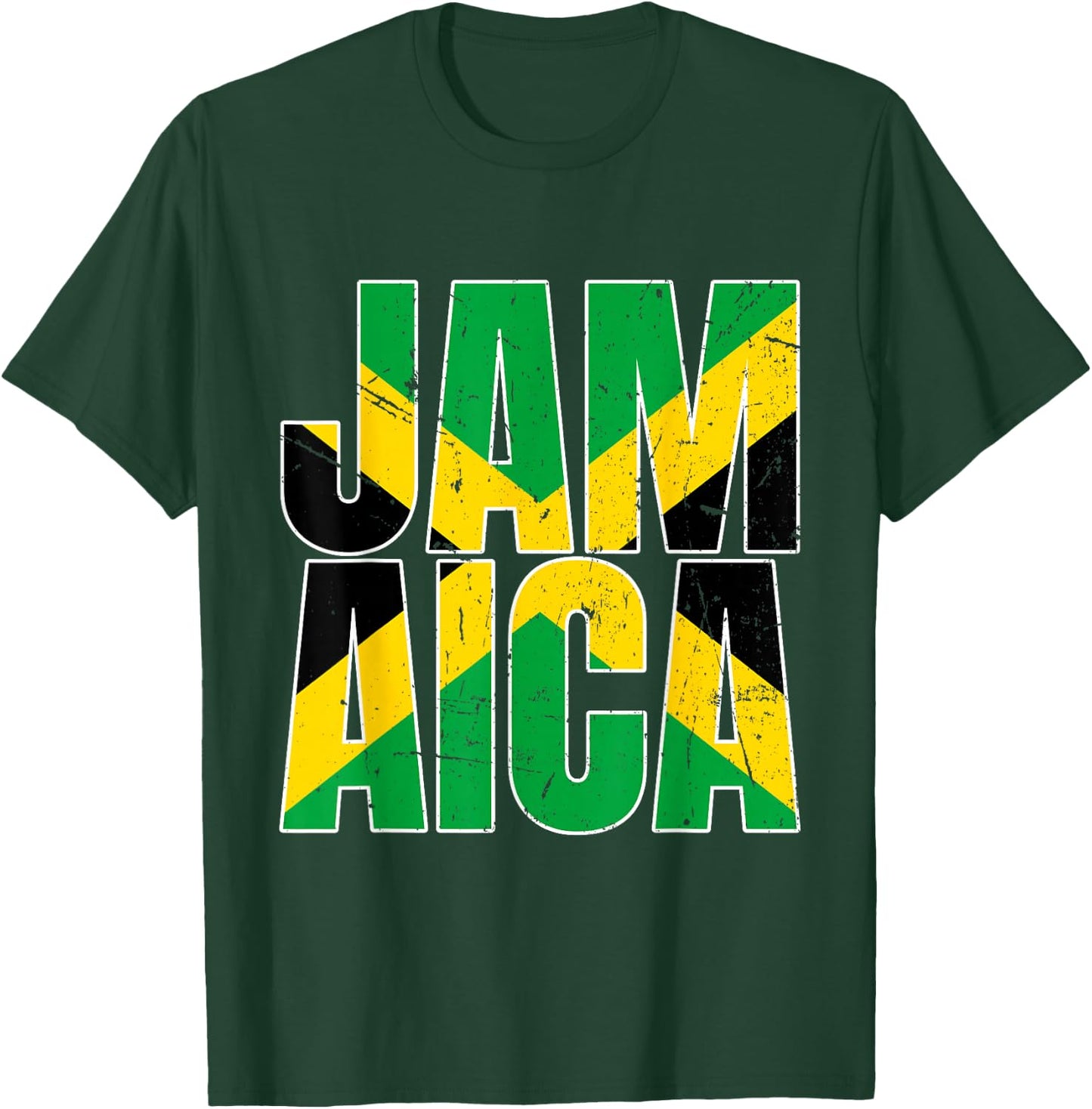 Jamaika-Flagge, Retro-Design, stolz, jamaikanisch, Herren, Damen, Kinder T-Shirt - T-Shirt | Forest