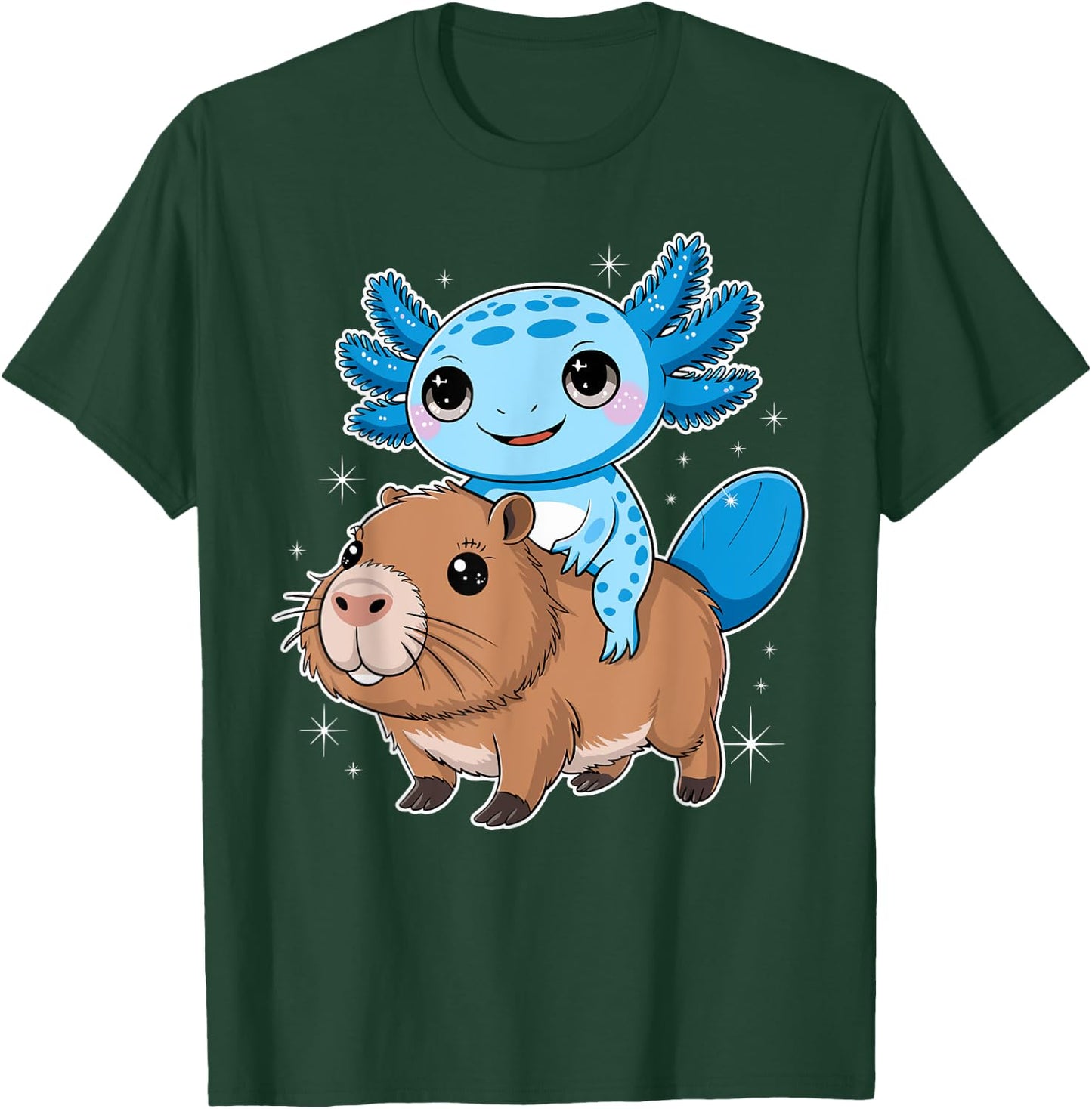 Capybara Kawaii Animal Axolotl Capybara T-Shirt - T-Shirt | Forest