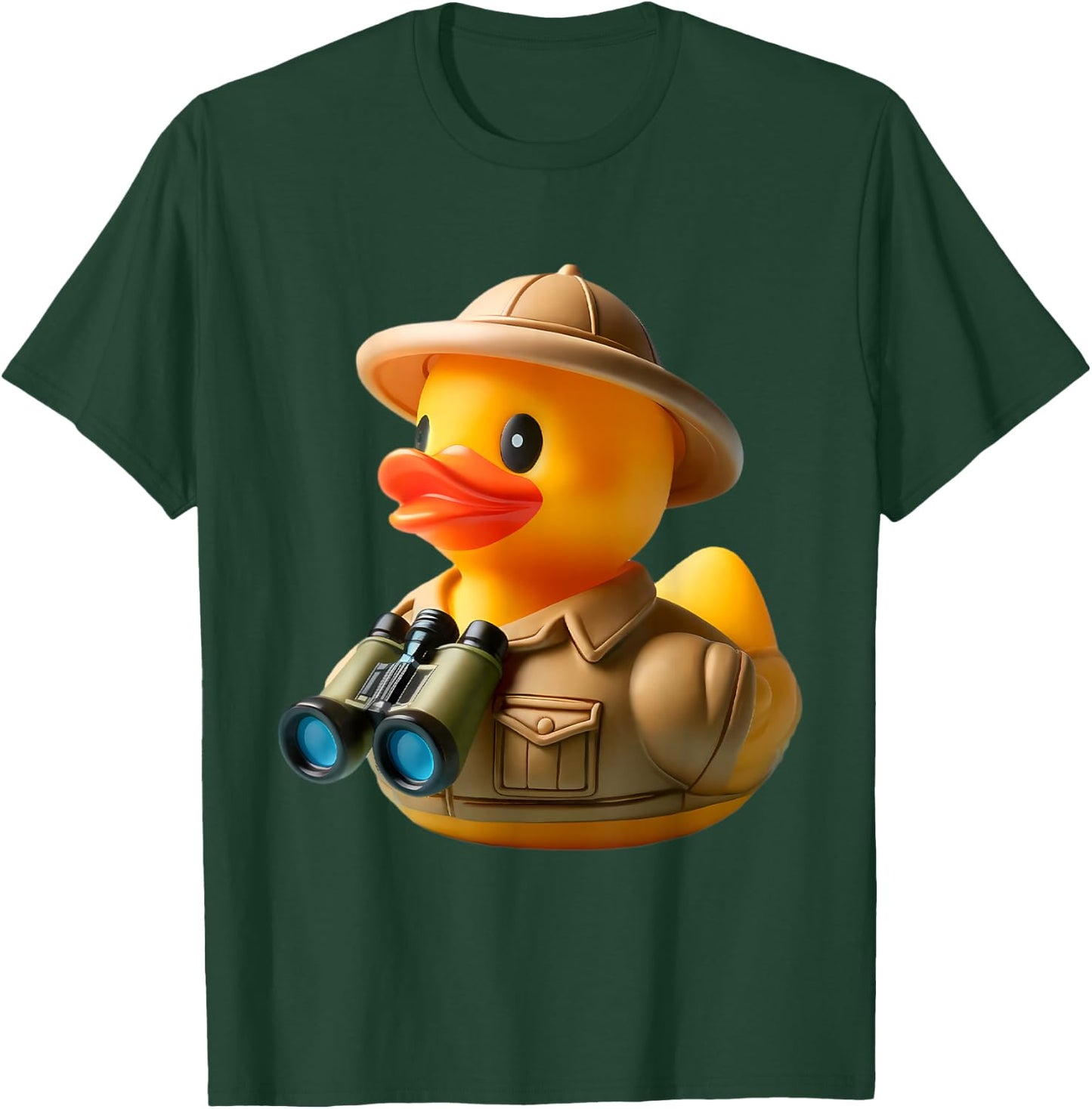 Rubber Duck African Safari Tour Guide Binoculars T-Shirt - T-Shirt | Forest