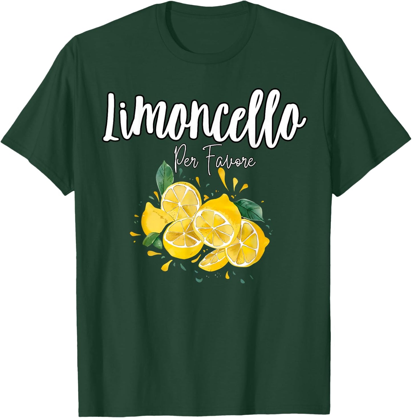 Funny Italian Lemon Liqueur Limoncello Per Favore , Black, S T-Shirt - T-Shirt | Forest