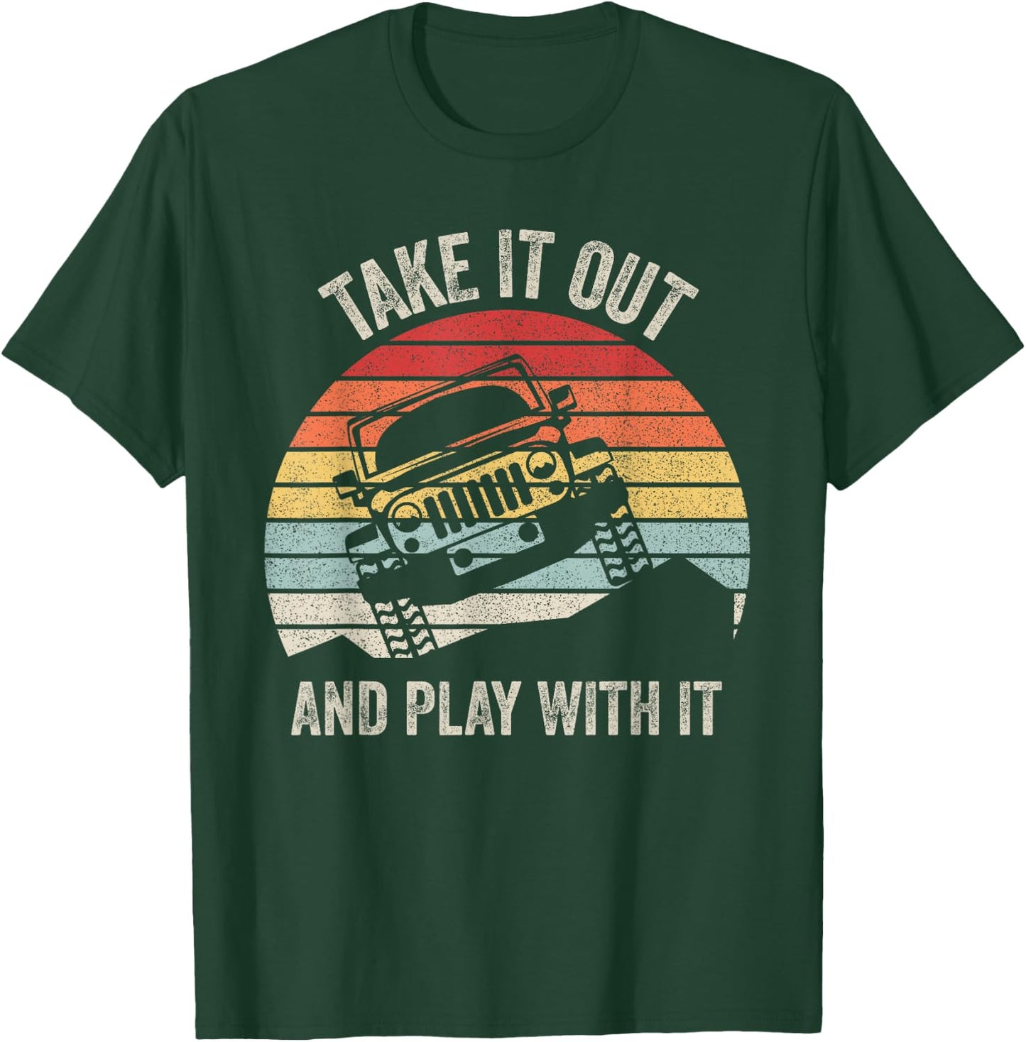 Catch Some Rays Vintage Retro Take It Out And Play With It Funny 4X4 Black -Adults T-Shirt - T-Shirt | Forest