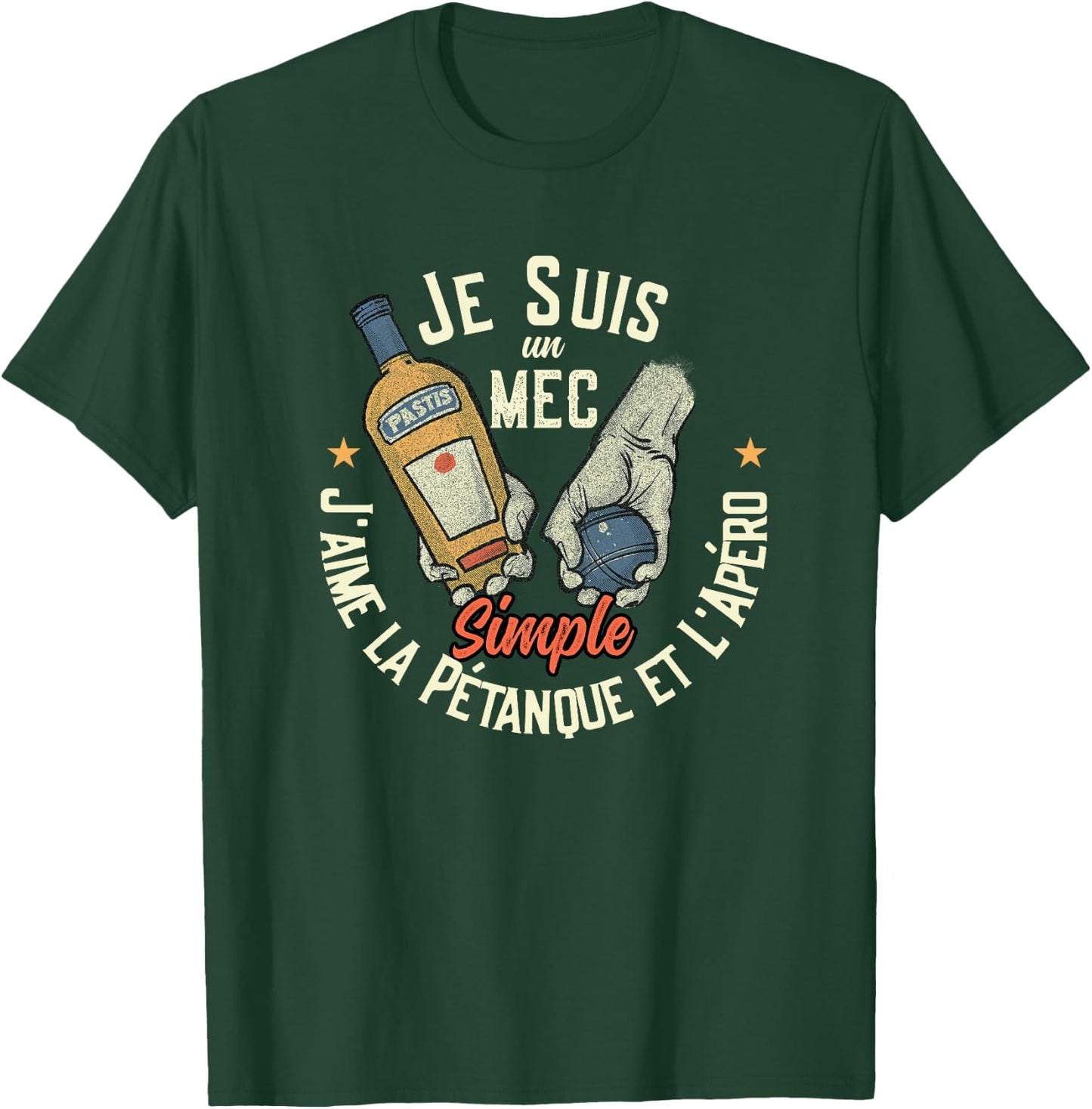 Pastis Pétanque et Apéro Humoristique Alcool pour Homme Haut de Gamme T-Shirt - T-Shirt | Forest