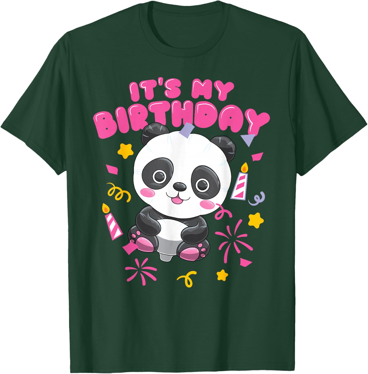Kawaii Panda Balloon It's My Birthday Gift Girl T-Shirt - T-Shirt | Forest
