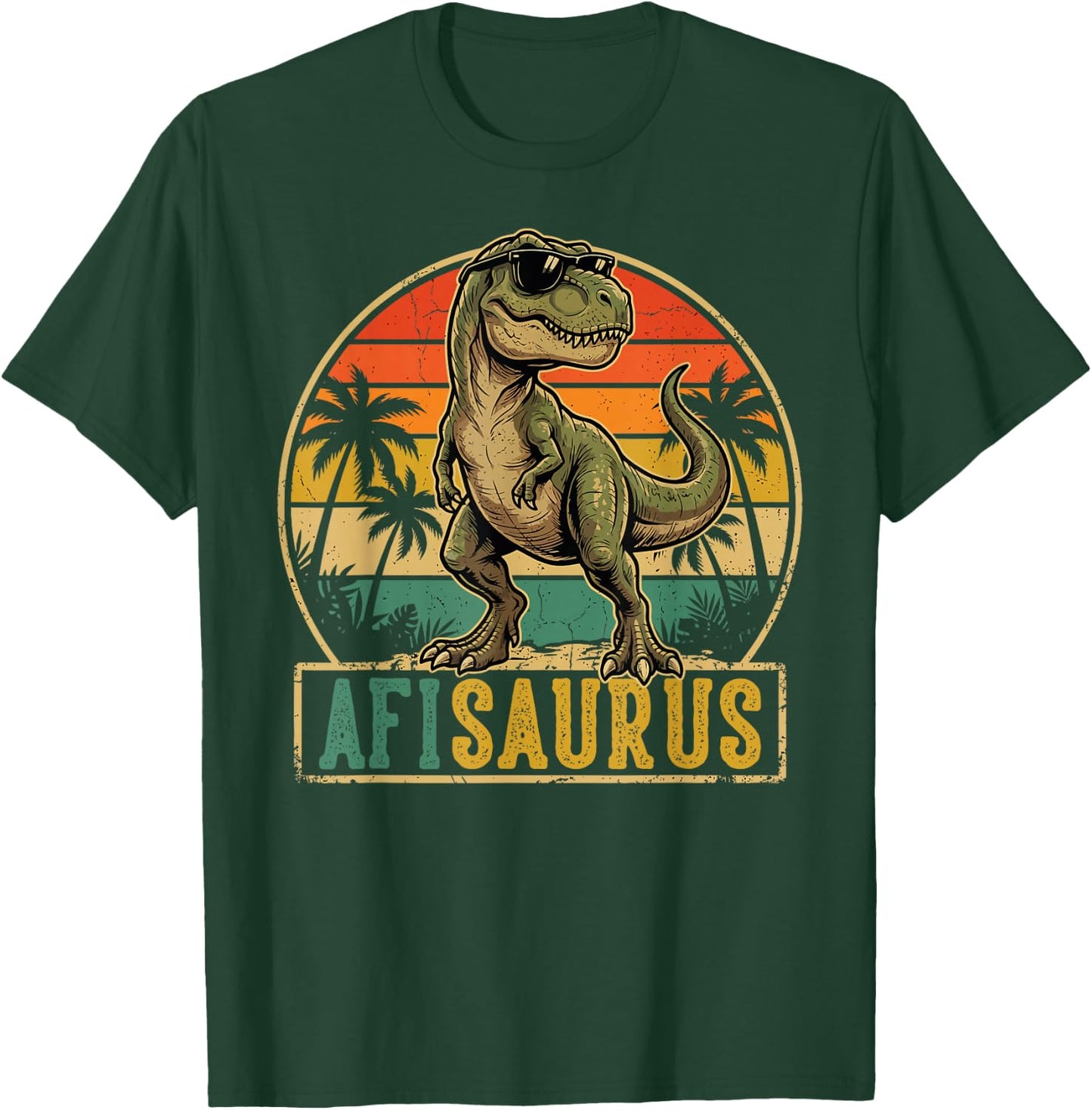 AFI Saurus Vintage T-Rex Dinosaur Fathers Day T-Shirt - T-Shirt | Forest
