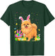 Pomeranian Dog Easter Egg Hunt Bunny Ear Pomeranian Easter T-Shirt - T-Shirt | Forest