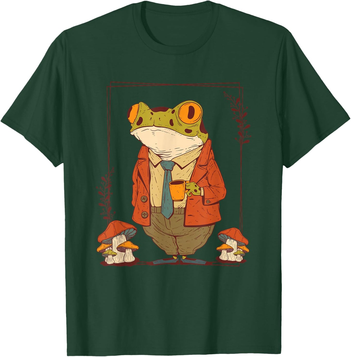Frog Goblincore Clothes Dark Academia Aesthetic Mushroom Small T-Shirt - T-Shirt | Forest