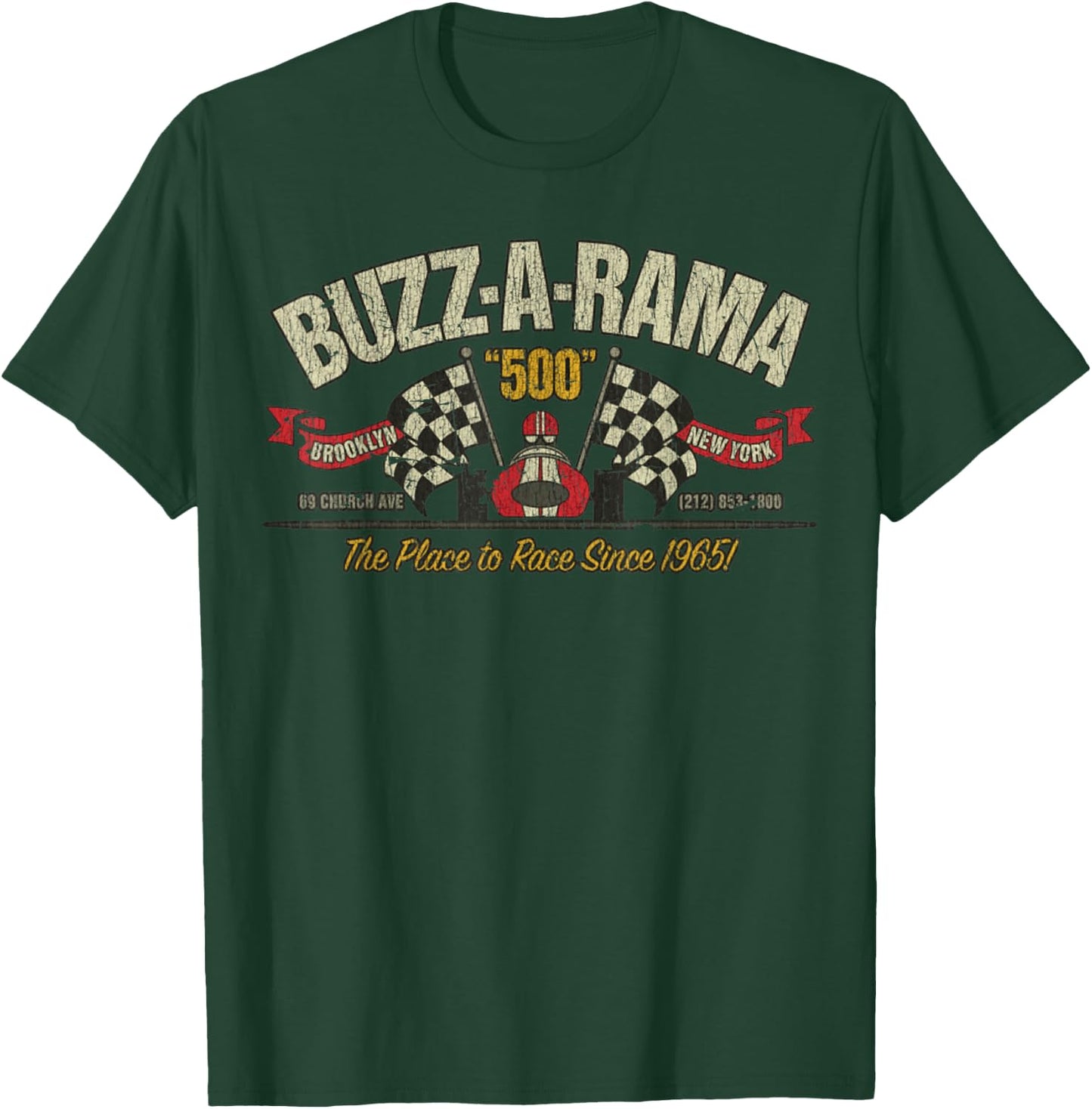 Vintage Buzz-A-Rama 1965 Retro 60s Car NYC Lover T-Shirt - T-Shirt | Forest
