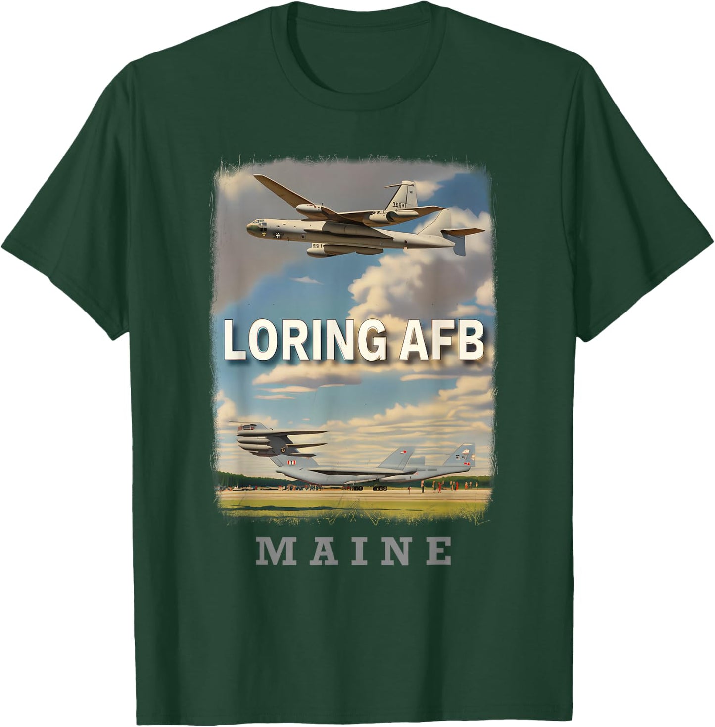 Loring AFB Maine ME Aviation Delight SD895 T-Shirt - T-Shirt | Forest