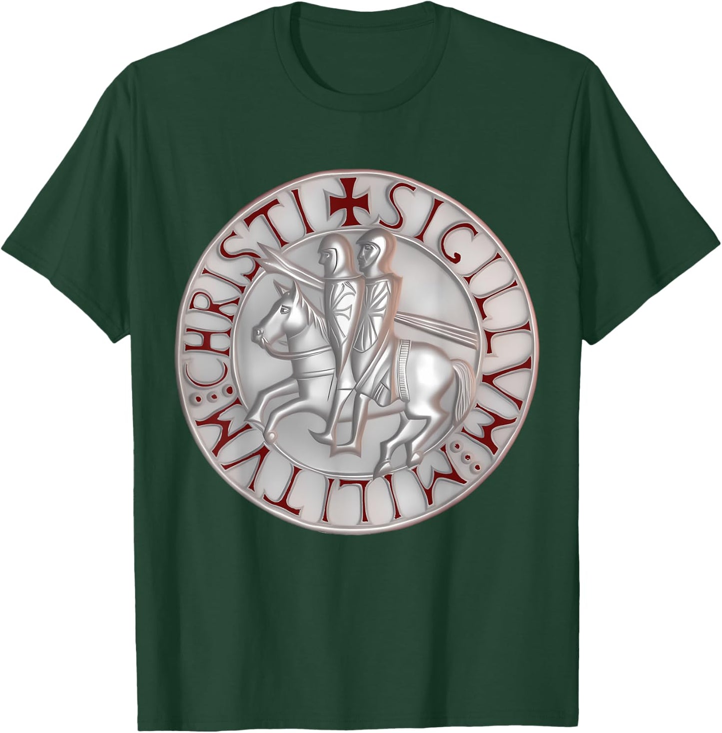 Seal of the Crusaders Grand Master of the Templars , Black, S T-Shirt - T-Shirt | Forest