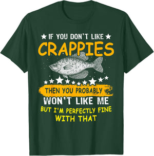 Funny Crappie Fishing Men Crappie Fisherman Black Fish T-Shirt - T-Shirt | Forest