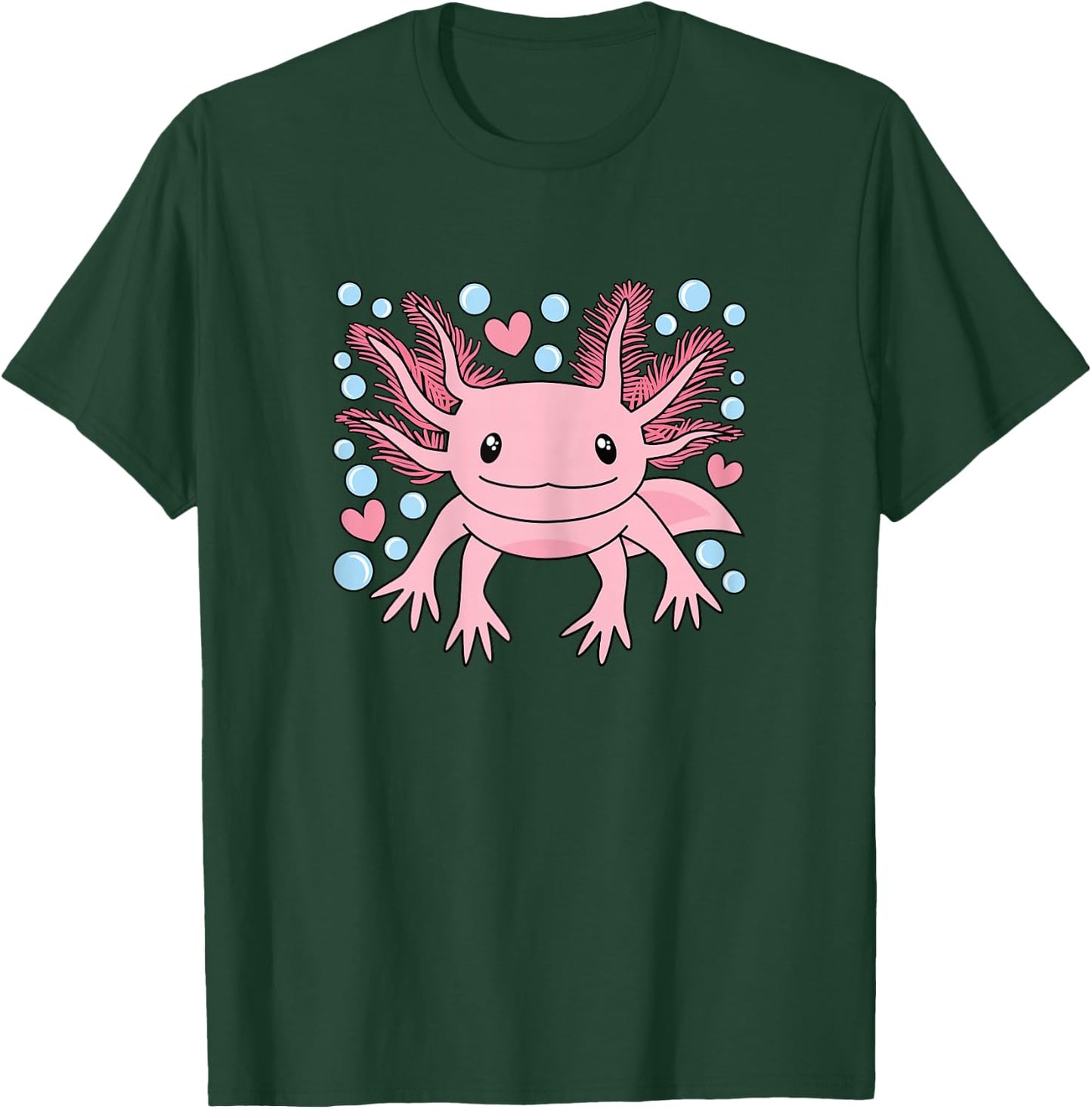 Cute Kawaii Axolotl Salamander Women Girls Kids T-Shirt - T-Shirt | Forest