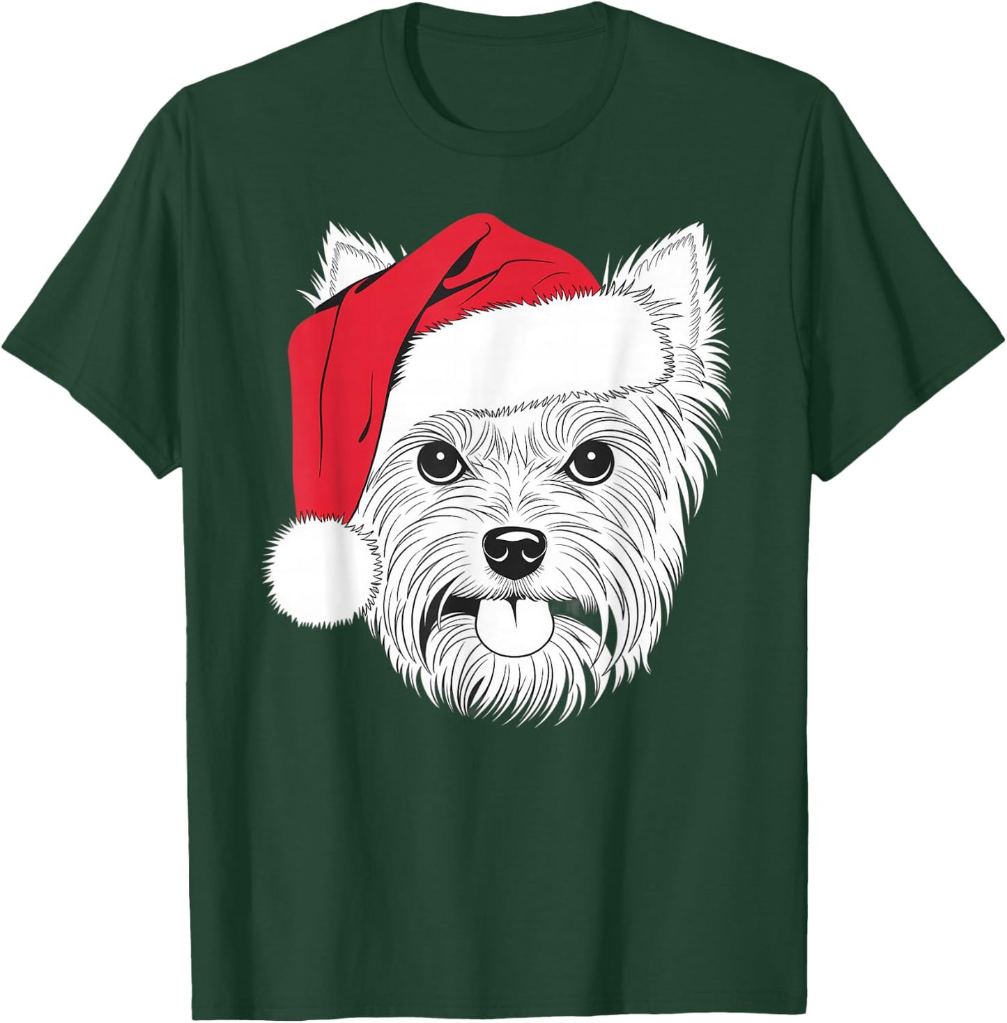 Joyful Yorkie Santa Dog on Yorkshire Terrier Christmas Women Kids T-Shirt - T-Shirt | Forest