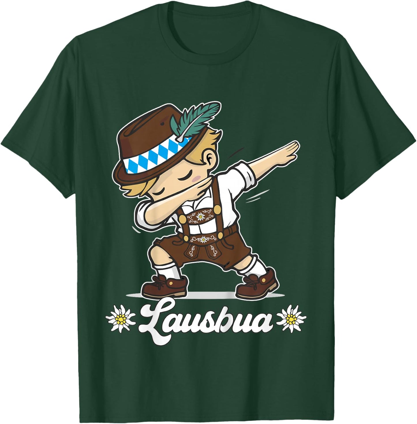 Lausbua Dabbing Bayerischer Junge Trachten Ersatz T-Shirt - T-Shirt | Forest
