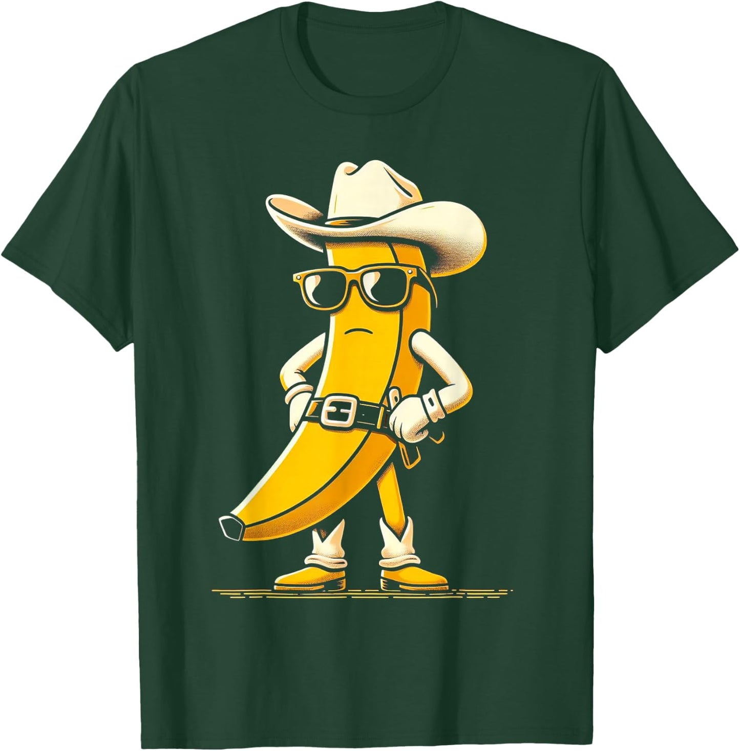 Banana Cowboy Cowgirl Country Western Novelty Funny Banana T-Shirt - T-Shirt | Forest
