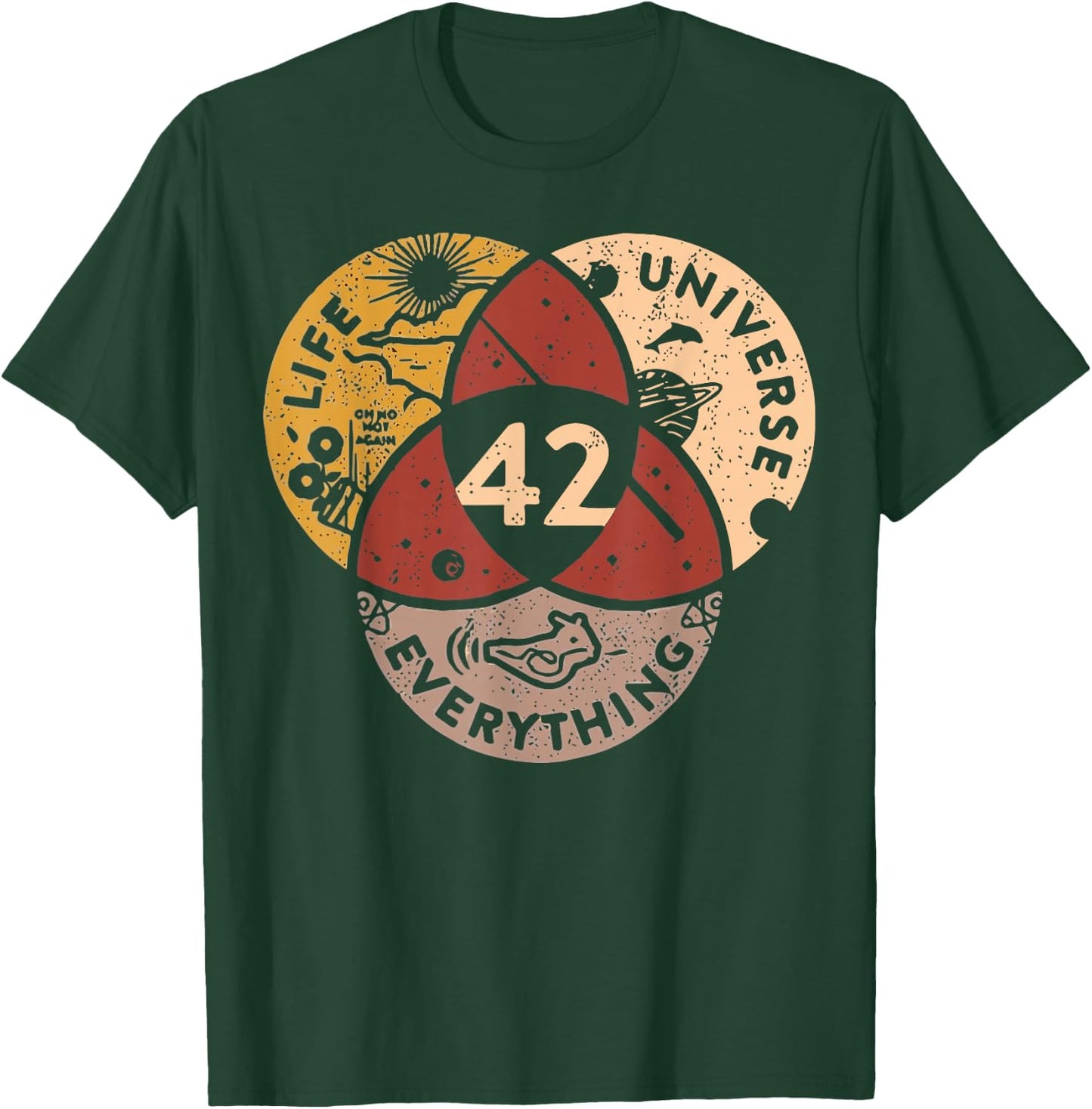 Life Universe Everything 42 Antwort auf das Leben T-Shirt - T-Shirt | Forest