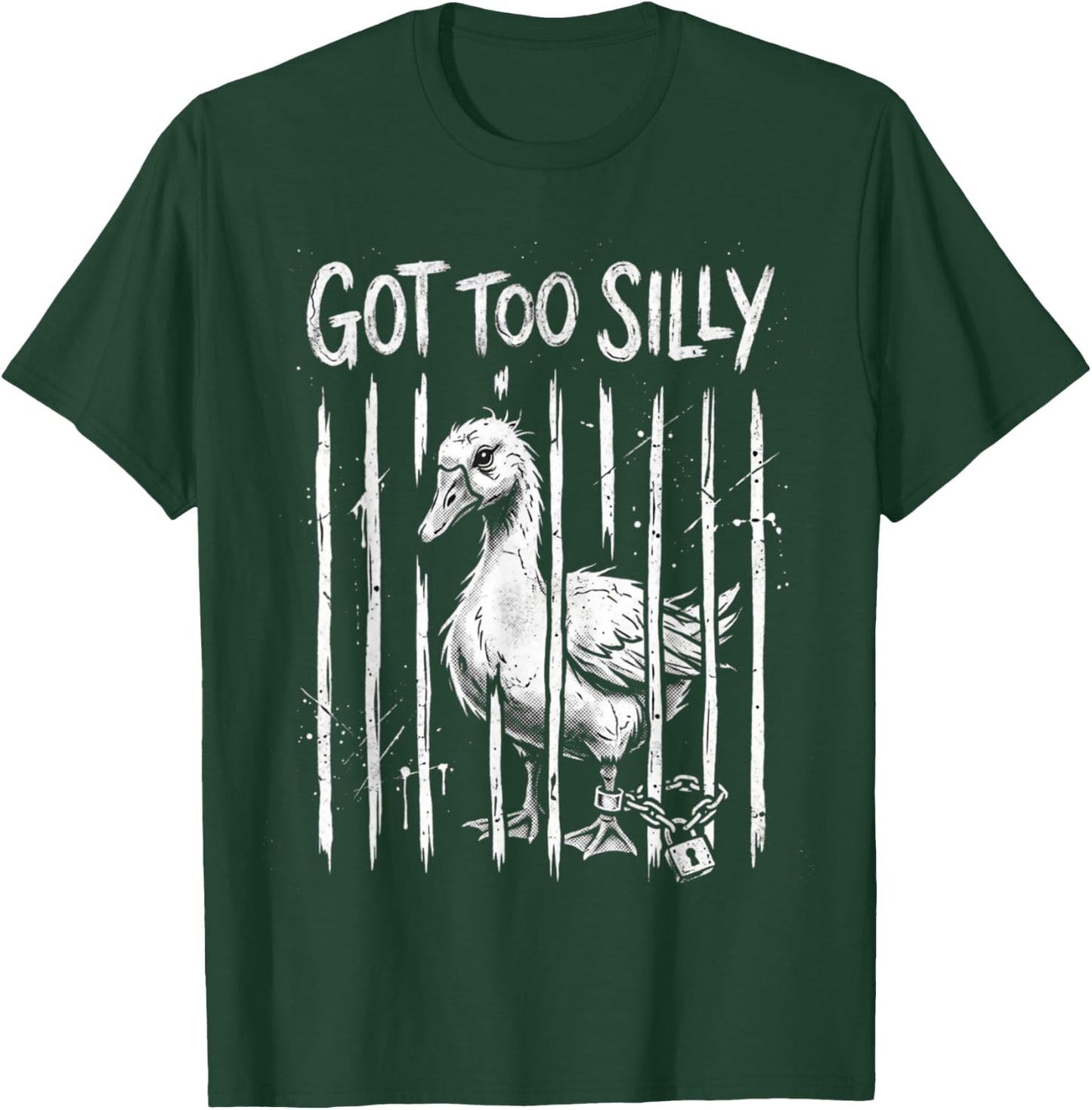Got Too Silly Goose Meme Funny Goose Jailbird Prison T-Shirt - T-Shirt | Forest