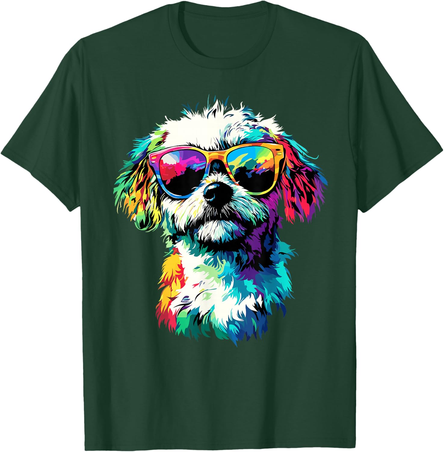 Maltese Dog with Sunglasses I Love Cute Maltese Dogs T-Shirt - T-Shirt | Forest