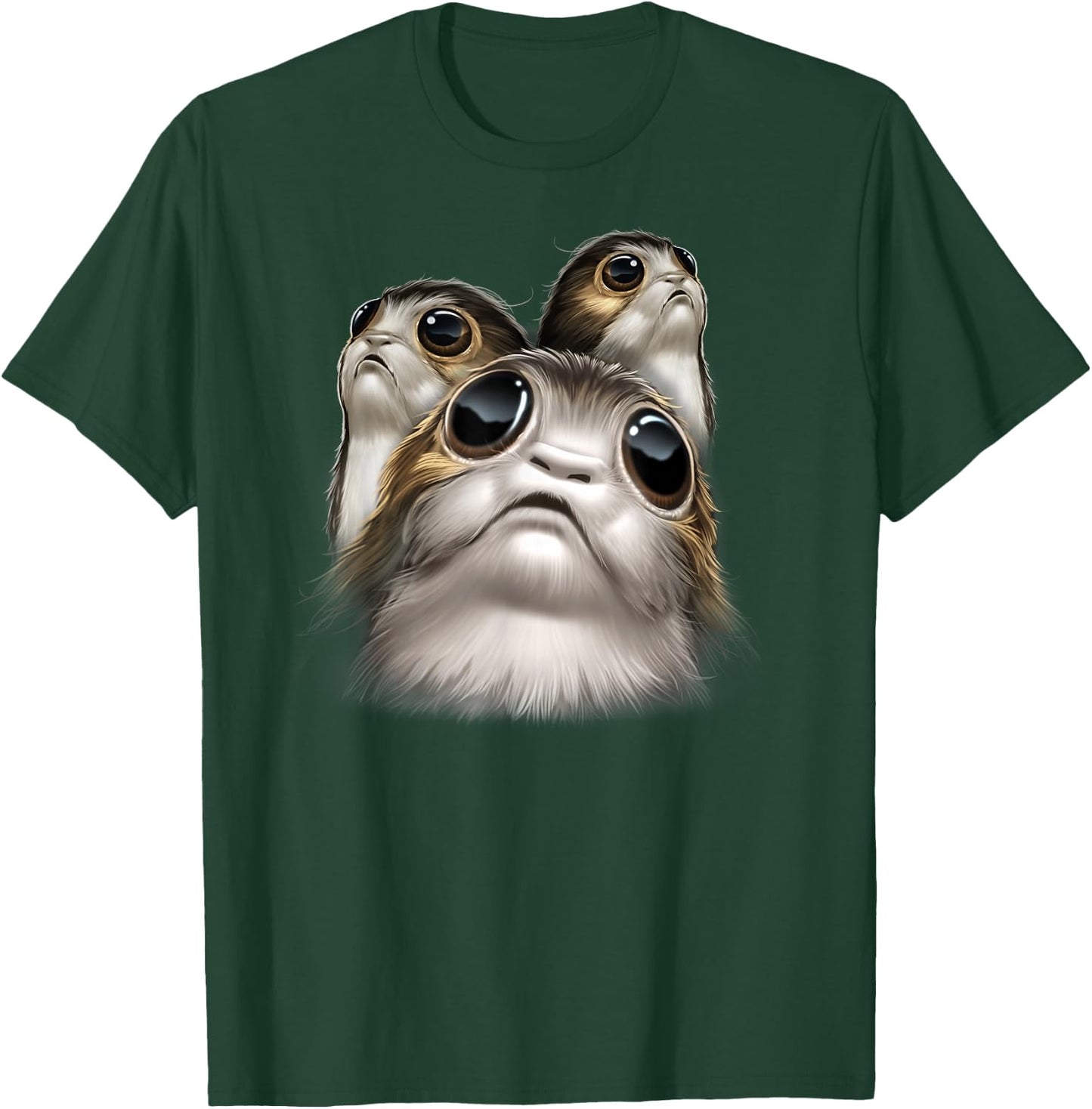 Star Wars Last Jedi Porgs Big Eyes Cute Graphic T-Shirt - T-Shirt | Forest